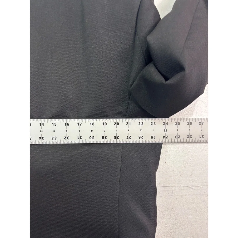 vtg 90s Raffinati 46R 36x32 2pc Pant Suit Double Breasted Black Pleated Mens